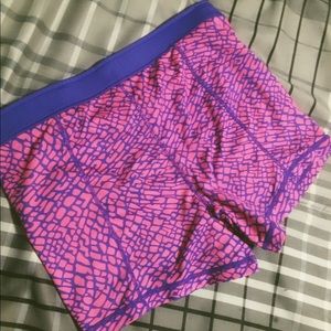 Hot pink snake print athletic shorts